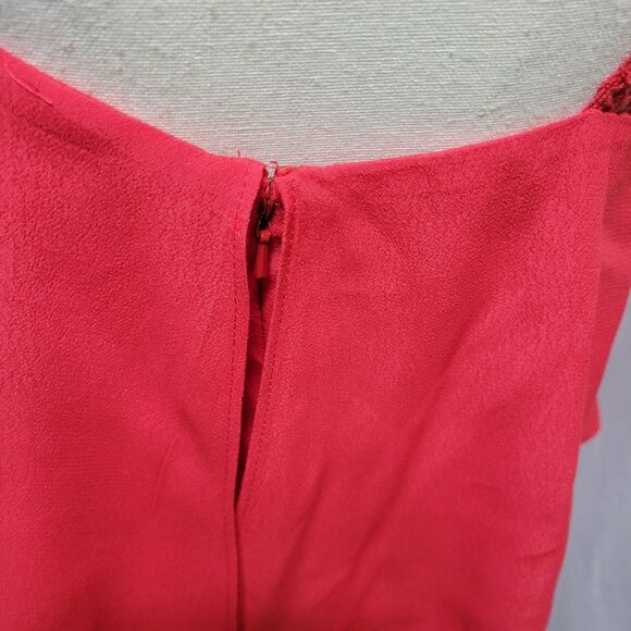 Anthropologie Maeve red dress, crochet spaghetti straps, layered top, sz2 - Picture 6 of 6